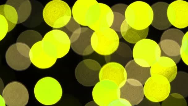 Cámara colorida bokeh desfocus por la noche — Vídeos de Stock