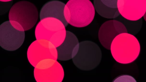 Cámara colorida bokeh desfocus por la noche — Vídeos de Stock