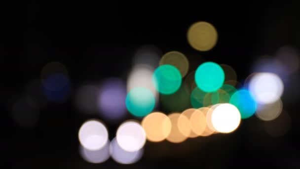 밤에 다채로운 카메라 보케 defocusecd — 비디오