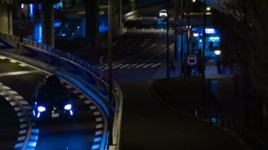 Akasaka Tokyo orta atış iş kasabasında Gece zaman lapse sokak