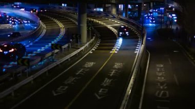Akasaka Tokyo orta atış iş kasabasında Gece zaman lapse sokak