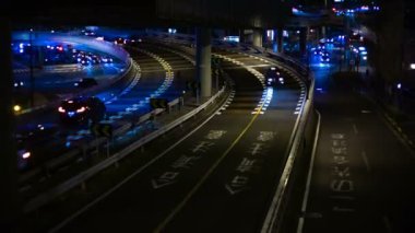 Akasaka Tokyo orta atış iş kasabasında Gece zaman lapse sokak