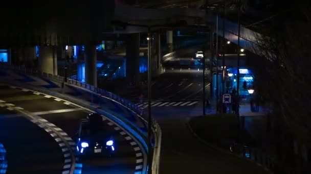 Akasaka Tokyo orta atış iş kasabasında Gece zaman lapse sokak — Stok video