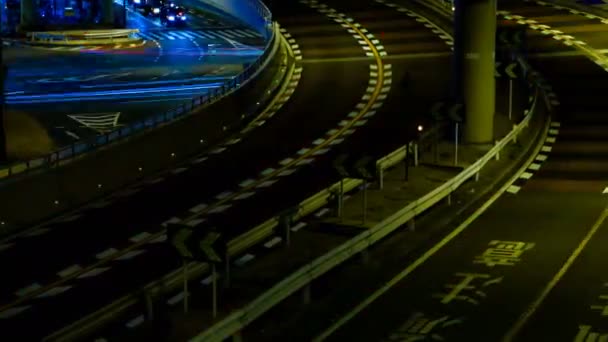 Night time lapse Street in het zakencentrum in Akasaka Tokyo Middle shot — Stockvideo