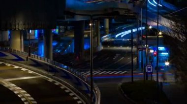 Akasaka Tokyo orta atış iş kasabasında Gece zaman lapse sokak