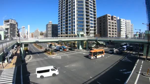 A timelapse of the city crossing at the downtown in Tokyo daytime — Stock Video