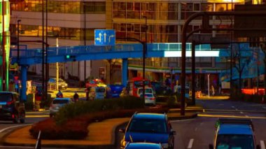 Tokyo gündüz şehir merkezinde şehir sokak bir timelapse