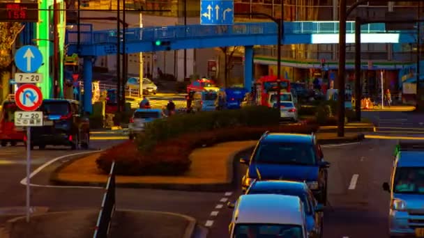 Un timelapse della strada della città al centro di Tokyo crepuscolo — Video Stock