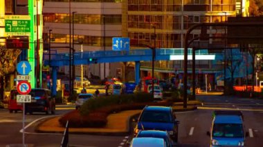 Tokyo alacakaranlık tilt şehir merkezinde şehir sokak bir timelapse