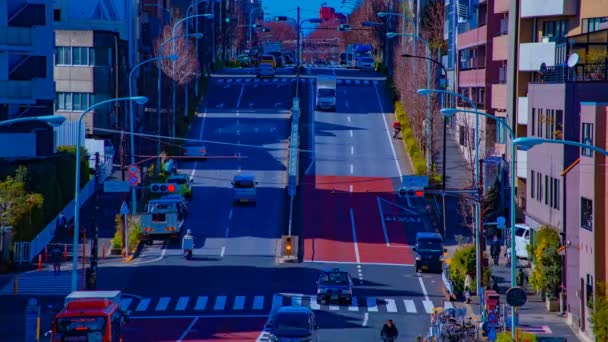 Uma cronologia da rua da cidade no centro da cidade em Tóquio durante o dia — Vídeo de Stock
