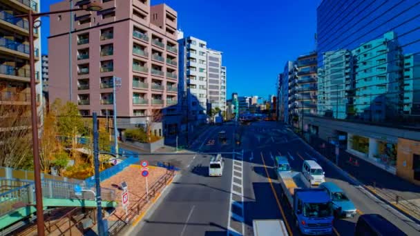 Tokyo gündüz geniş çekim kaydırma şehir merkezinde şehir sokak bir timelapse — Stok video