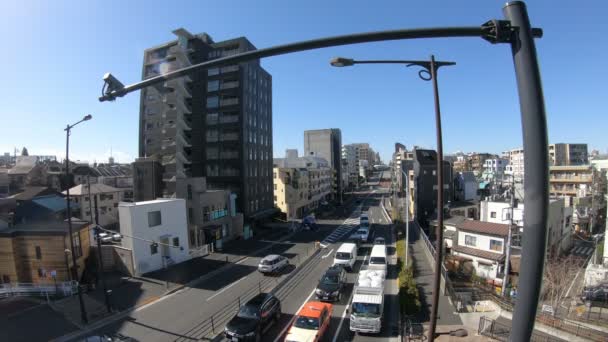 Timelapse ulicy miasta w centrum w Tokio w ciągu dnia szeroki strzał — Wideo stockowe