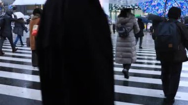 Shinjuku Tokyo yağmurlu bir gün geçiş yürüyen insanlar vücut parçaları