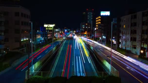 东京市中心街头延时夜长时间曝光广拍 — 图库视频影像