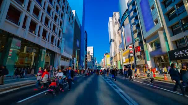 Uma timelapse da rua da cidade no centro da cidade em Ginza Tóquio — Vídeo de Stock