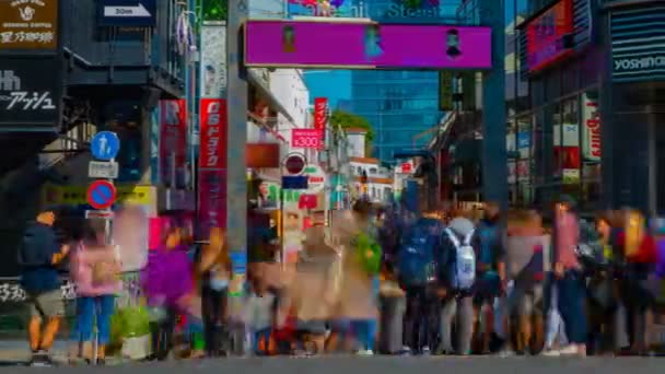 Harajuku Tokyo gündüz geniş atış Takeshita sokak bir timelapse — Stok video