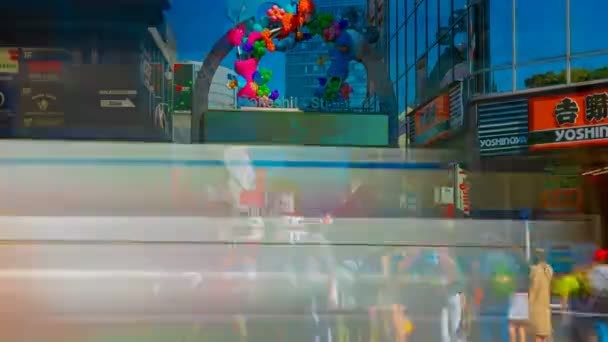 Timelapse ulicy Takeshita w Harajuku Tokio w ciągu dnia szeroki strzał — Wideo stockowe