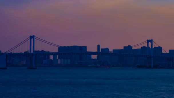 Een timelapse van zonsondergang bij de bayarea in Ariake Tokyo — Stockvideo