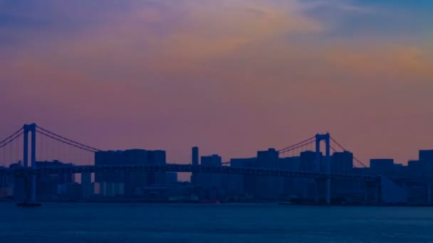 A timelapse of sunset near the bayarea in Ariake Tokyo — Stock Video