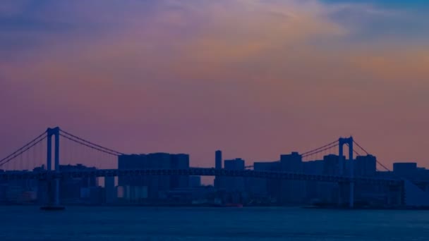 東京有明のベイエリア付近の夕焼けのタイムラプス — ストック動画