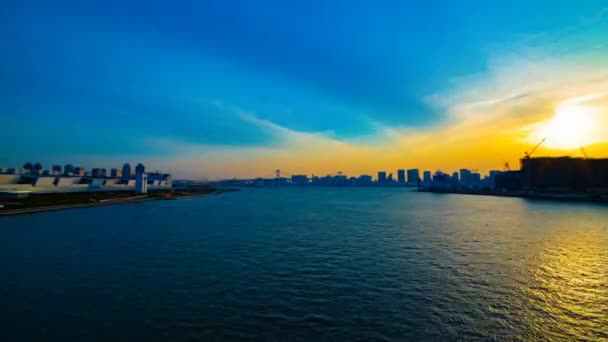 Um timelapse do por do sol perto do BayArea em Ariake Tokyo — Vídeo de Stock