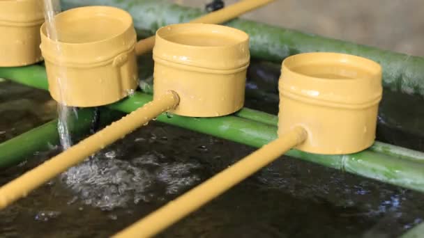 Purification trough at Hie shrine in Tokyo — Stock Video