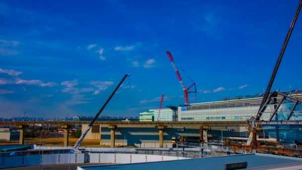 A timelapse of cranes at the under construction in Tokyo — Stock Video