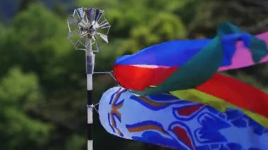 Ibaraki gündüz güneşli Ryujin büyük köprüde sazan flamalar