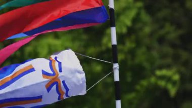 Ibaraki gündüz güneşli Ryujin büyük köprüde sazan flamalar