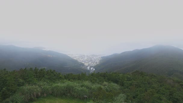 Bosque tropical en el promontorio Takachiyama en Amami oshima Kagoshima ángulo alto — Vídeos de Stock