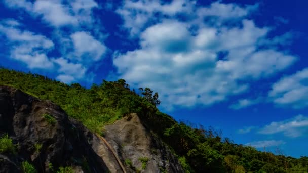 아마미 오시마의 푸른 하늘 뒤의 산책로의 타임랩스 — 비디오