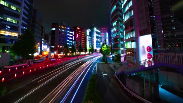 Хронометраж улицы в неоновом городке в Синдзюку — стоковое видео