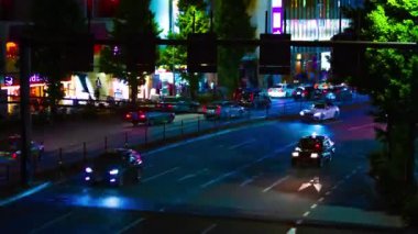 Shinjuku Tokyo geniş atış neon kasabasında sokak bir timelapse