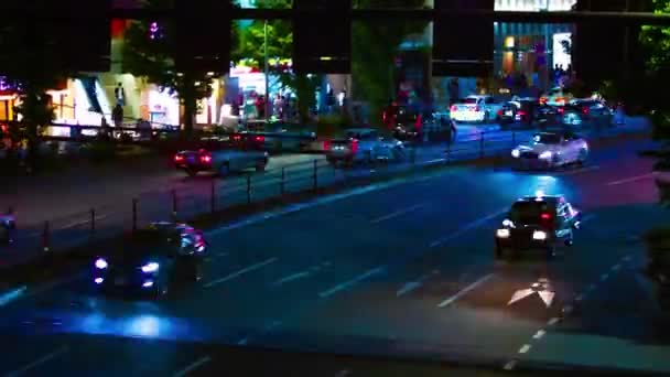 Un timelapse de la calle en la ciudad de neón en Shinjuku Tokio tiro ancho — Vídeos de Stock