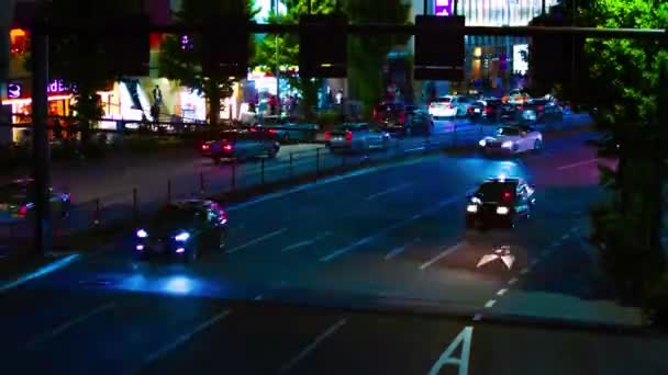 Un timelapse della strada nella città al neon di Shinjuku Tokyo wide shot — Video Stock