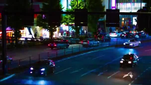 Un timelapse de la calle en la ciudad de neón en Shinjuku Tokio tiro ancho — Vídeos de Stock