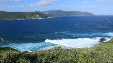 Amami oshima Kagoshima mavi okyanus yakınında Miyakozaki promontory