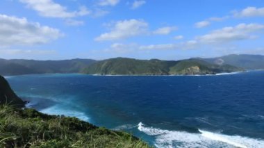 Amami oshima Kagoshima mavi okyanus yakınında Miyakozaki promontory