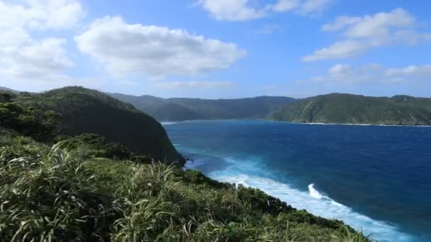 宫崎县在鹿儿岛的蔚蓝海洋附近的海角 — 图库视频影像