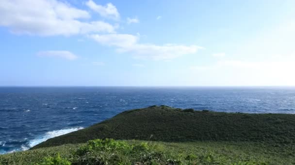 Amami oshima Kagoshima mavi okyanus yakınında Miyakozaki promontory — Stok video