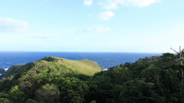 Miyakozaki hegyfok közelében a kék óceán Amami Oshima Kagoshima — Stock videók