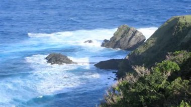 Amami oshima Kagoshima mavi okyanus yakınında Miyakozaki promontory