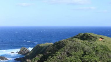 Amami oshima Kagoshima mavi okyanus yakınında Miyakozaki promontory