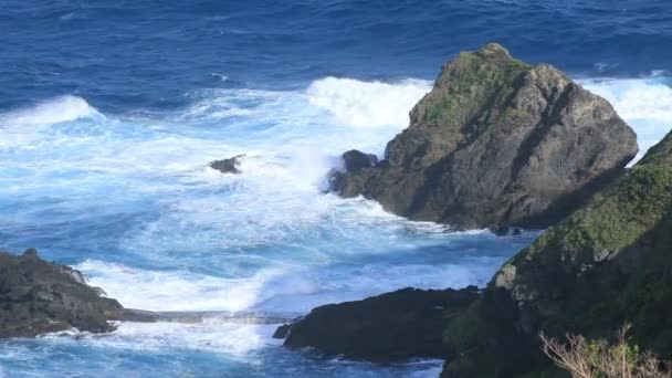 Promontorio Miyakozaki cerca del océano azul en Amami oshima Kagoshima — Vídeo de stock