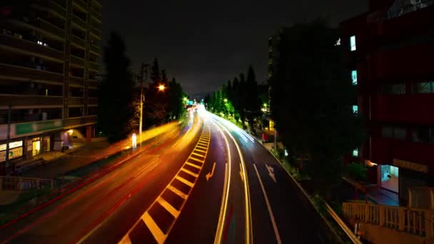 Un timelapse della strada del centro a OUME avenue a Tokyo lunga esposizione ampio colpo — Video Stock