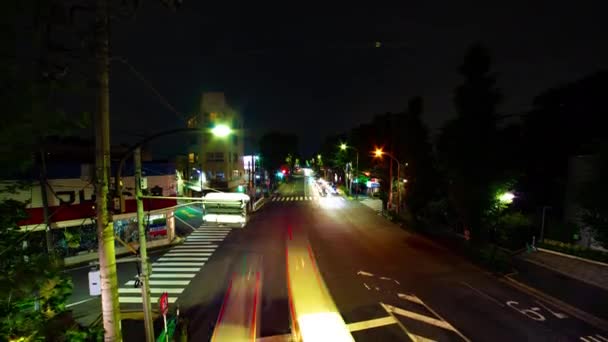 Timelapse ulicy w centrum w Oume Avenue w Tokio długiej ekspozycji szeroki strzał — Wideo stockowe