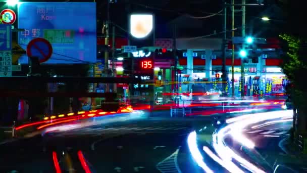 A timelapse da rua centro da cidade na avenida OUME em Tóquio longa exposição tiro largo — Vídeo de Stock