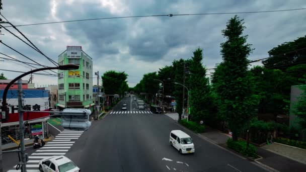 Μια χρονική χρονική διάρκεια του δρόμου στο κέντρο της Nerima Tokyo ημερήσια φωτογραφία — Αρχείο Βίντεο