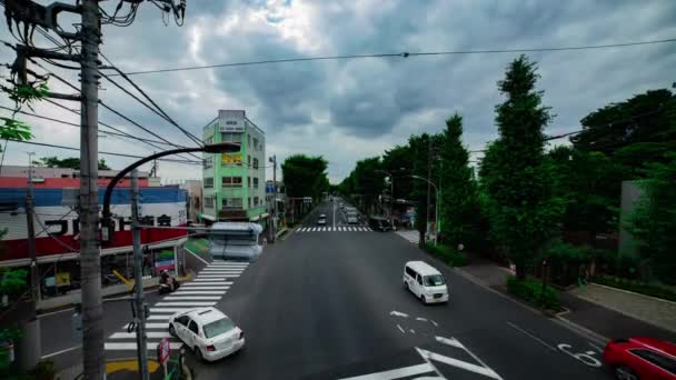 A timelapse of downtown street in Nerima Tokyo daytime wide shot — Stock Video