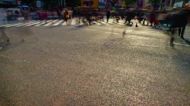 A timelapse of people at the crossing in Shibuya Tokyo daytime wide shot — Stock Video